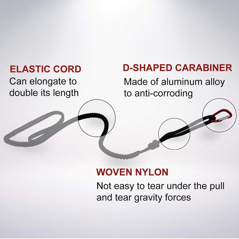 Paddle Leash Safety Rod Bungee Rod Holder Gripping Gear Leash with Innovative Gel Grip to The Paddle or Rod for Kayaking, Canoeing 3 Pack - BeesActive Australia