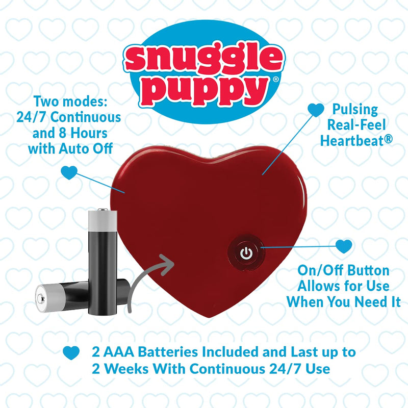Snuggle Puppy Junior - Heartbeat Behavioral Aid Puppy Toy – Puppy Heartbeat Plush Toy Sleep Aid Black - BeesActive Australia