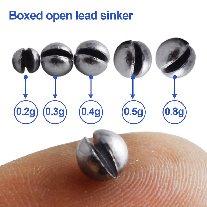 FREGITO 205pcs Weight Sinkers 5 Sizes Lead Weights Round Split Shot Sinker Removable Fishing Weights Sinkers 205pcs-blue Box - BeesActive Australia