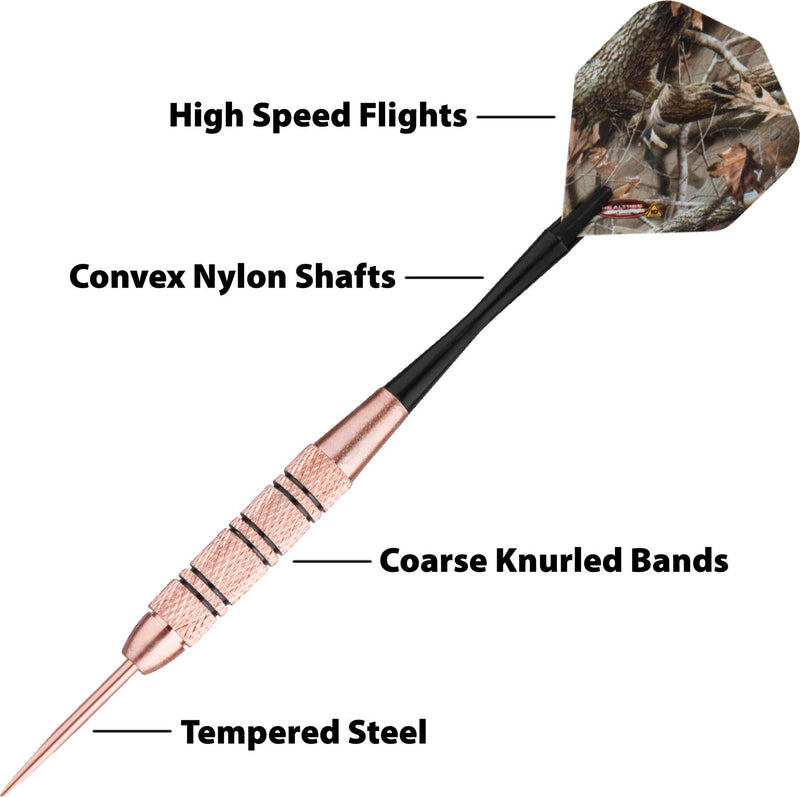 [AUSTRALIA] - Fat Cat Realtree Hardwoods HD Camo Steel Tip Darts with Storage/Travel Case, 23 Grams 