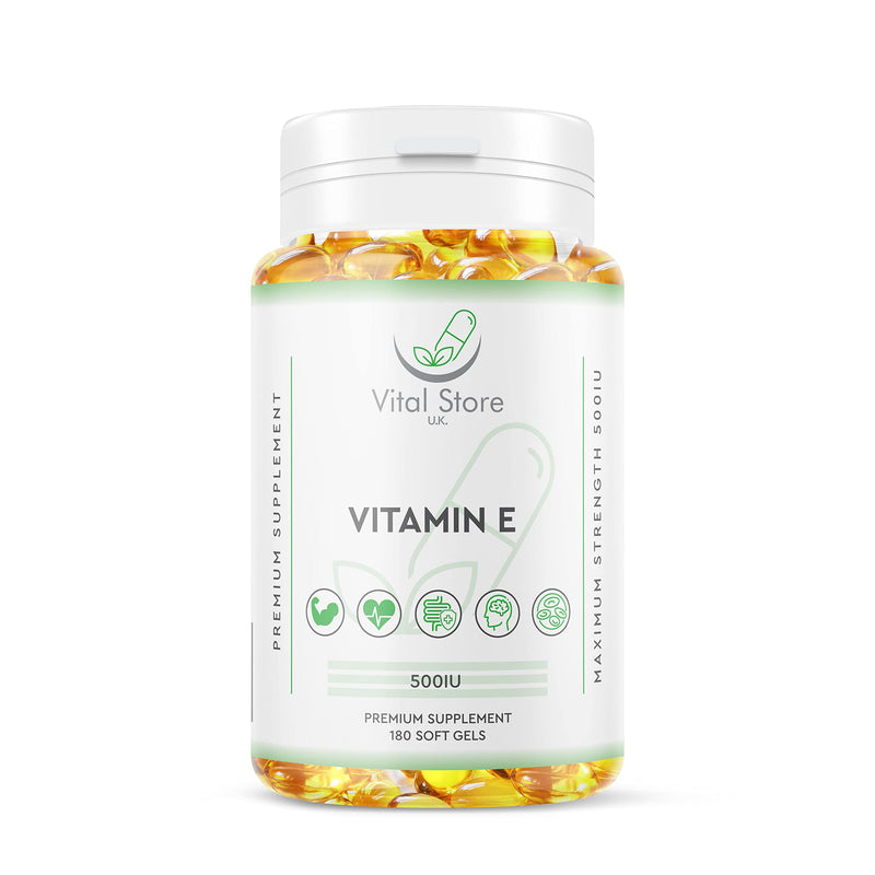 Vitamin E 500IU Vegan Softgels - 6 Month Supply 180ct - High Strength Vitamin E Oil Capsules - Alpha Tocopherol � 100% Natural & Vegan - BeesActive Australia