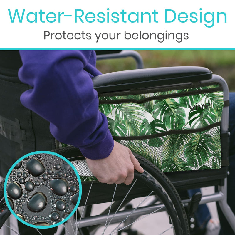 Vive Walker Bag - Accessories Wheelchair Basket Pouch (Water Resistant) - Seniors Caddy Accessory Attachment for Folding, Rolling Walkers - Carry Storage Carrier Tote - Lightweight, Universal Size Royal Palm - BeesActive Australia