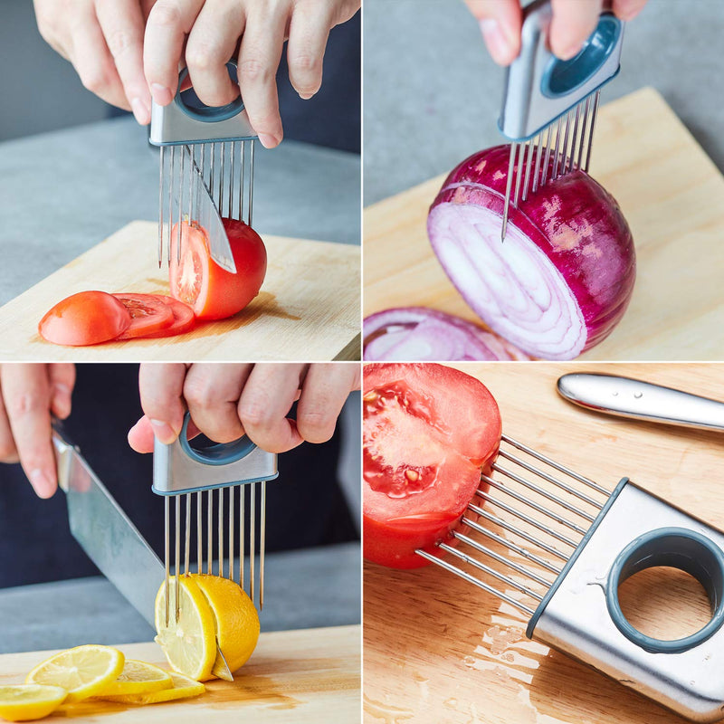Multipurpose Kitchen Shears by WELLSTAR, Come Apart Heavy Duty German Stainless Steel Food Scissors for Cutting Meat Poultry Chicken Vegetable, Plus Handy Onion Slicing Holder, Gift Box Pack Satin Finish - BeesActive Australia