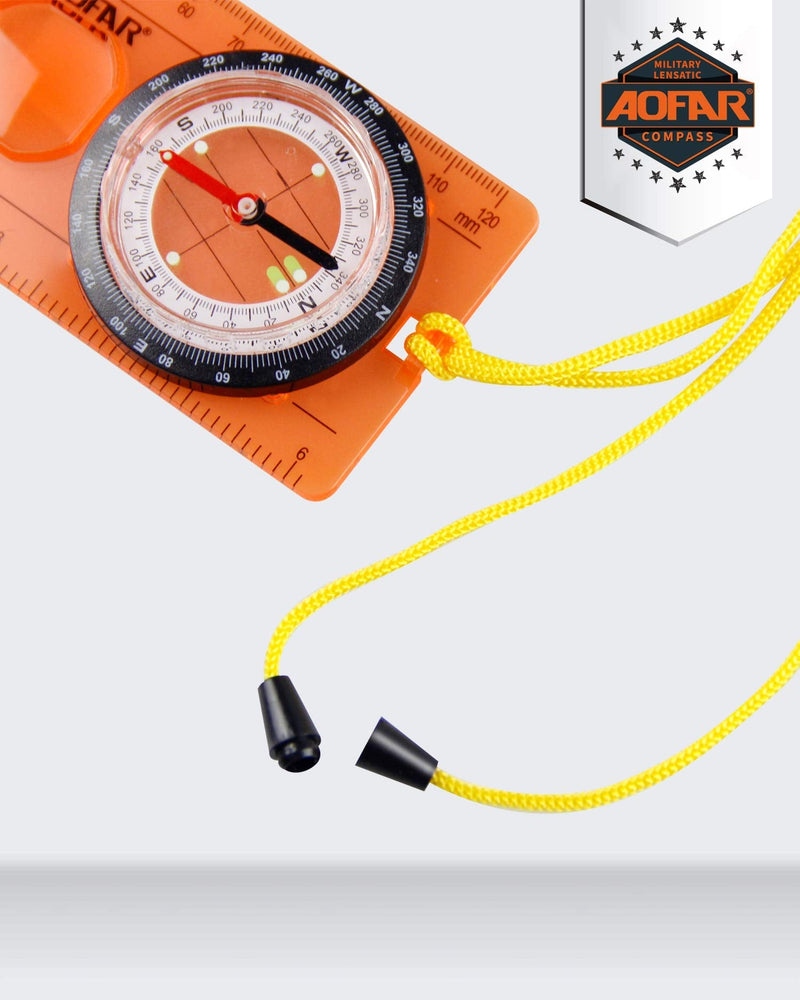 AOFAR Orienteering Compass for Hiking, Boy Scout Compass for Kids - Professional Field Compass for Map Reading,Navigation and Survival Lightweight - Mini Camping Compass Orange - BeesActive Australia
