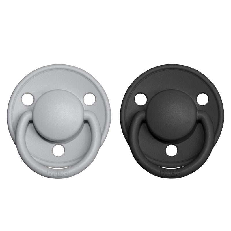 BIBS Pacifiers - De Lux Collection | BPA-Free Baby Pacifier | Made in Denmark | Set of 2 Cloud/Black Color Premium Soothers | Size One Size - BeesActive Australia