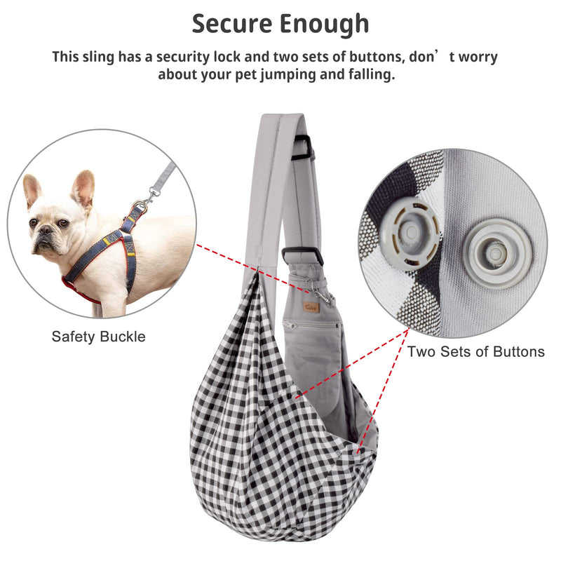 Cuby Dog and Cat Sling Carrier – Hands Free Reversible Pet Papoose Bag - Soft Pouch and Tote Design – Adjustable – Suitable for Puppy, Small Dogs, and Cats for Outdoor Travel Noble grey - BeesActive Australia