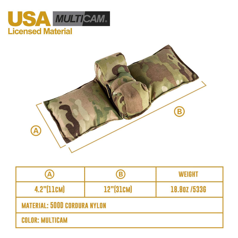 OneTigris Shooting Rest Bag - Filled Shooting Sandbag Rest Gun Rear Squeeze Bags for Rifles Hunting Target, Multicam - BeesActive Australia