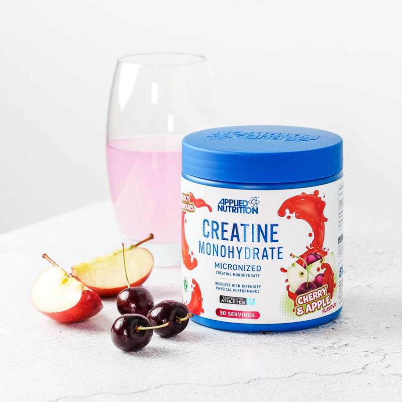 Applied Nutrition Creatine + Bullet Shaker 500ml | Creatine Monohydrate Micronized Powder with Flavour, Increases High-Intensity Physical Performance (250g - 50 Servings) (Cherry & Apple) Cherry & Apple - BeesActive Australia
