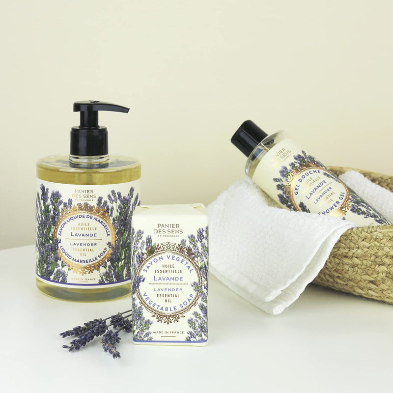 Panier des Sens - Marseille Liquid Hand Soap - Lavender Hand Wash - Moisturizing Soap with Coconut Oil - Bathroom & Kitchen Refillable Soap - 97% Natural Ingredients Made in France - 16.9 Fl.oz - BeesActive Australia