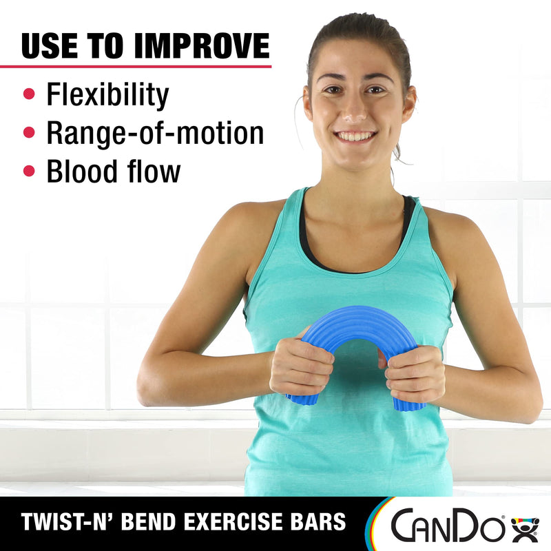 Cando 10-1514 Hand exerciser - finger strengthener Flexible exercise stick, training stick, blue (strong) - BeesActive Australia