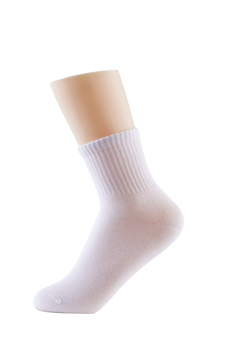 Oohmy Boys Socks 12 Packs Fit for 2-12 Years Old Boys and Girls Cotton Athletic Ankle Socks for Toddler Kids and Big Kids Large Assorted(white+black+gray) - BeesActive Australia