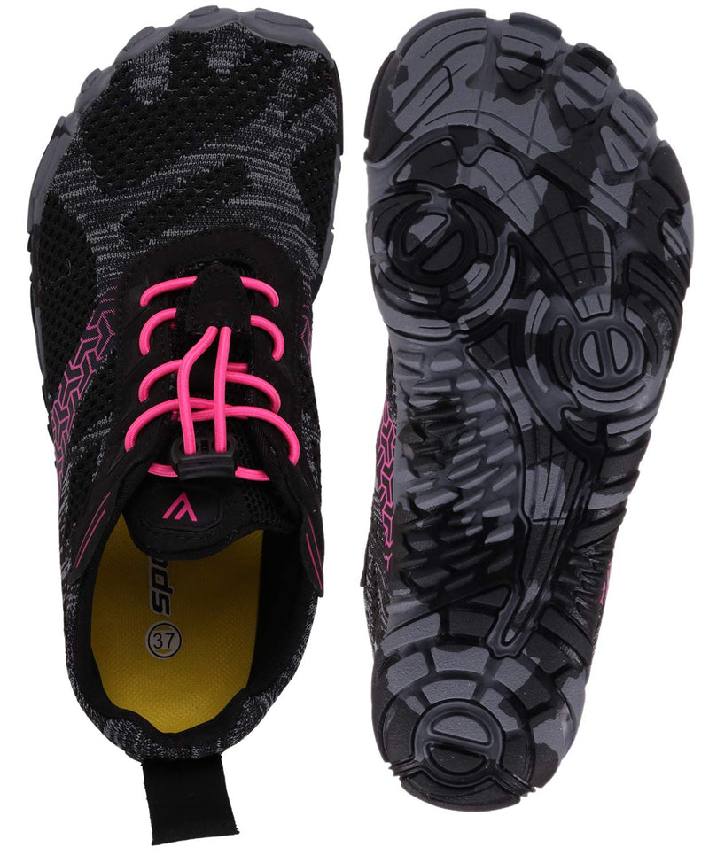Joomra Women's Minimalist Trail Running Barefoot Shoes | Wide Toe Box | Zero Drop 5.5-6 A_rose Red/Knit - BeesActive Australia