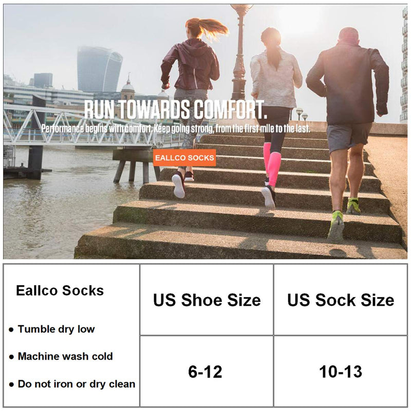 Eallco Mens Ankle Socks Low Cut Athletic Cushioned Running Tab Socks 6 Pack Black 6 (Fits Mens Shoe Size 6-12) - BeesActive Australia