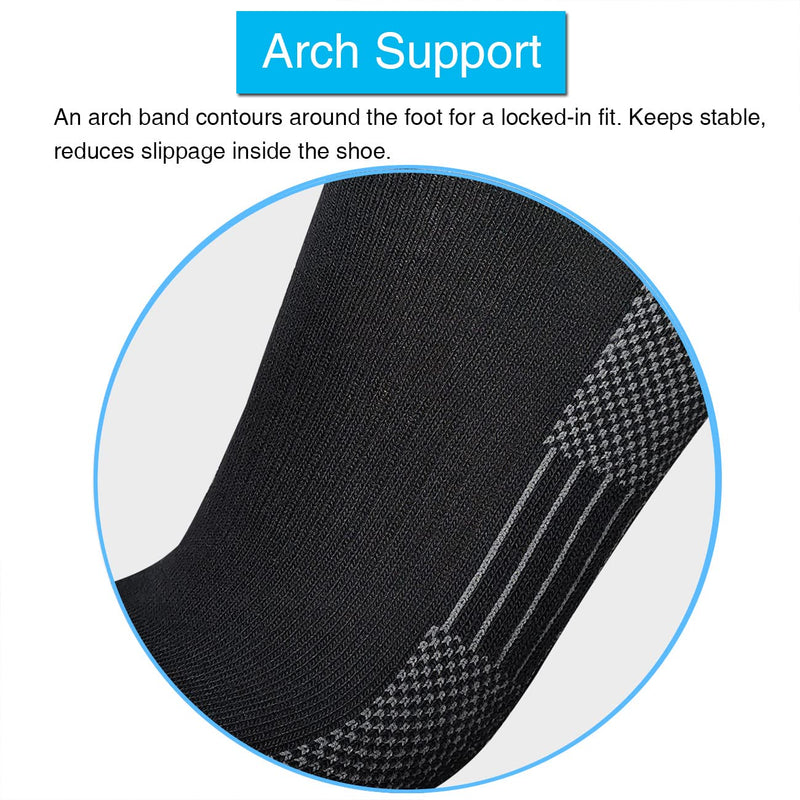 APTYID Men's Moisture Control Cushioned Crew Work Boot Socks (4-6 Pairs) 8-10 6 Pairs Black - BeesActive Australia
