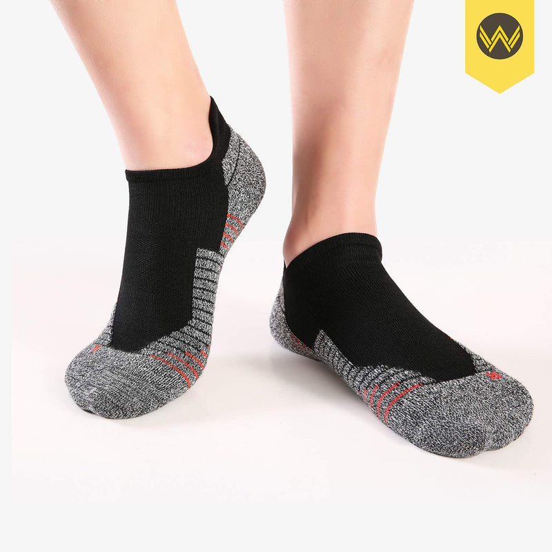 WANDER Men's Athletic Running Socks 7 Pairs Thick Cushion Ankle Socks for Men Sport Low Cut Socks 6-9/10-12/12-14 7 Pairs Black Red X-Large - BeesActive Australia