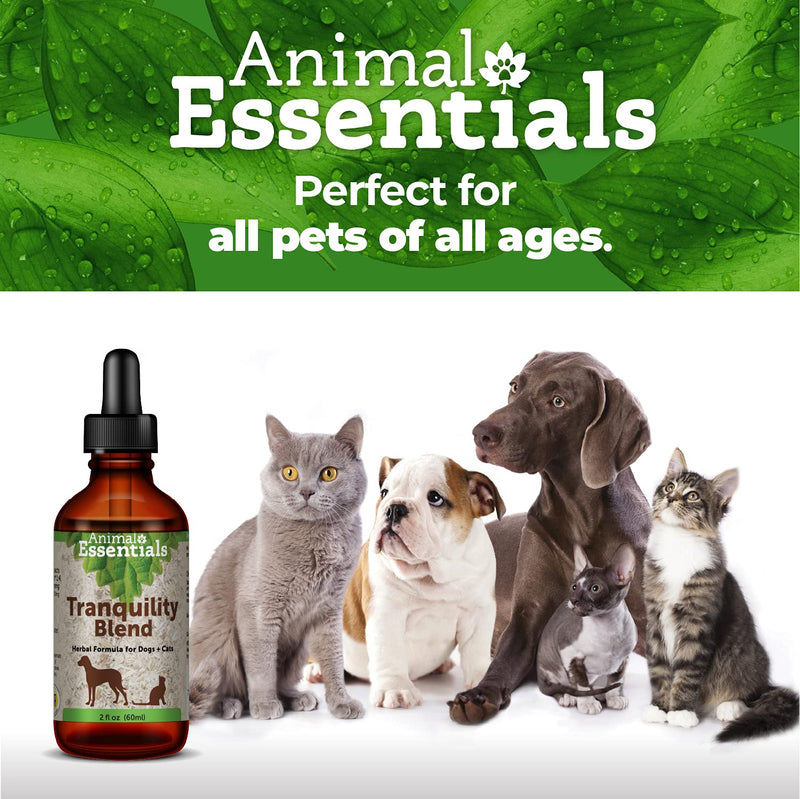 Animal Essentials Tranquility Blend Herbal Formula for Dogs & Cats - Made in USA, Calming Supplement, Anxiety Relief 2 fl oz (60 ml) - BeesActive Australia