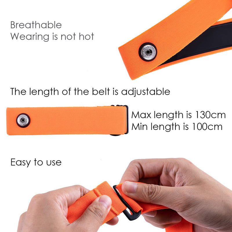 Heart Rate Monitor Soft Strap Orange Medium - BeesActive Australia