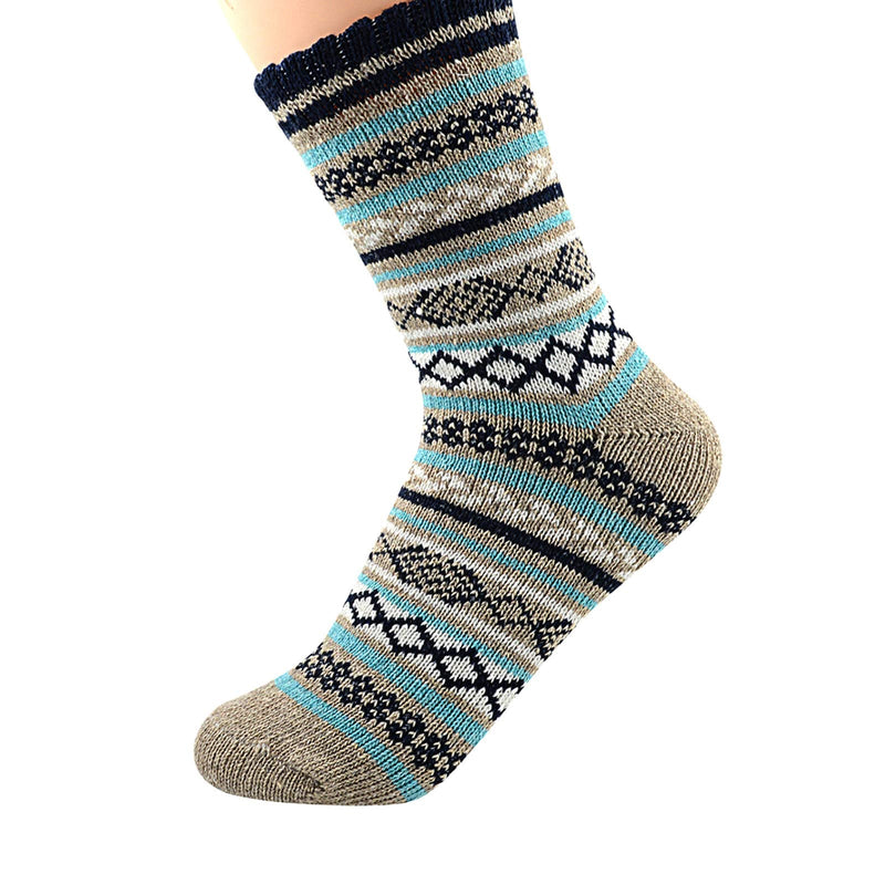 Mens Warm Wool Socks Soft Cozy Socks for Fall Winter Sports Socks Cashmere Athletic Crew Socks for Men 01 (5/Diamond)(size 6-9) - BeesActive Australia