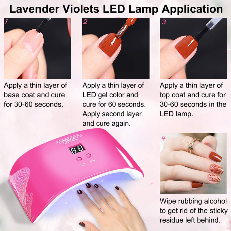 Lavender Violets Gel UV LED Nail Lamp Nail Light Pink 24W Nail Dryer with Timer n Auto-sensor for Gel Nail Polish J720 - BeesActive Australia