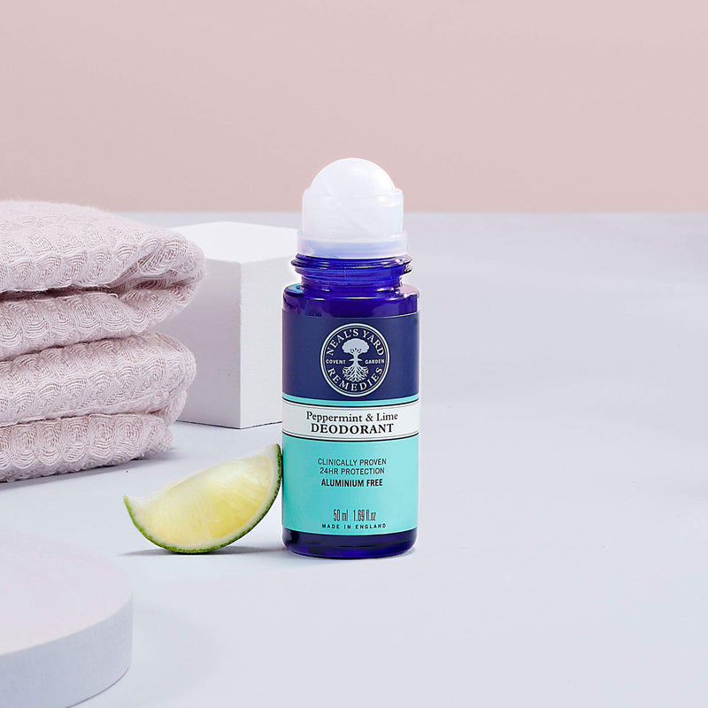 Neal's Yard Remedies Peppermint & Lime Roll On Deodorant | 24Hr Protection Against Odour & Wetness - BeesActive Australia