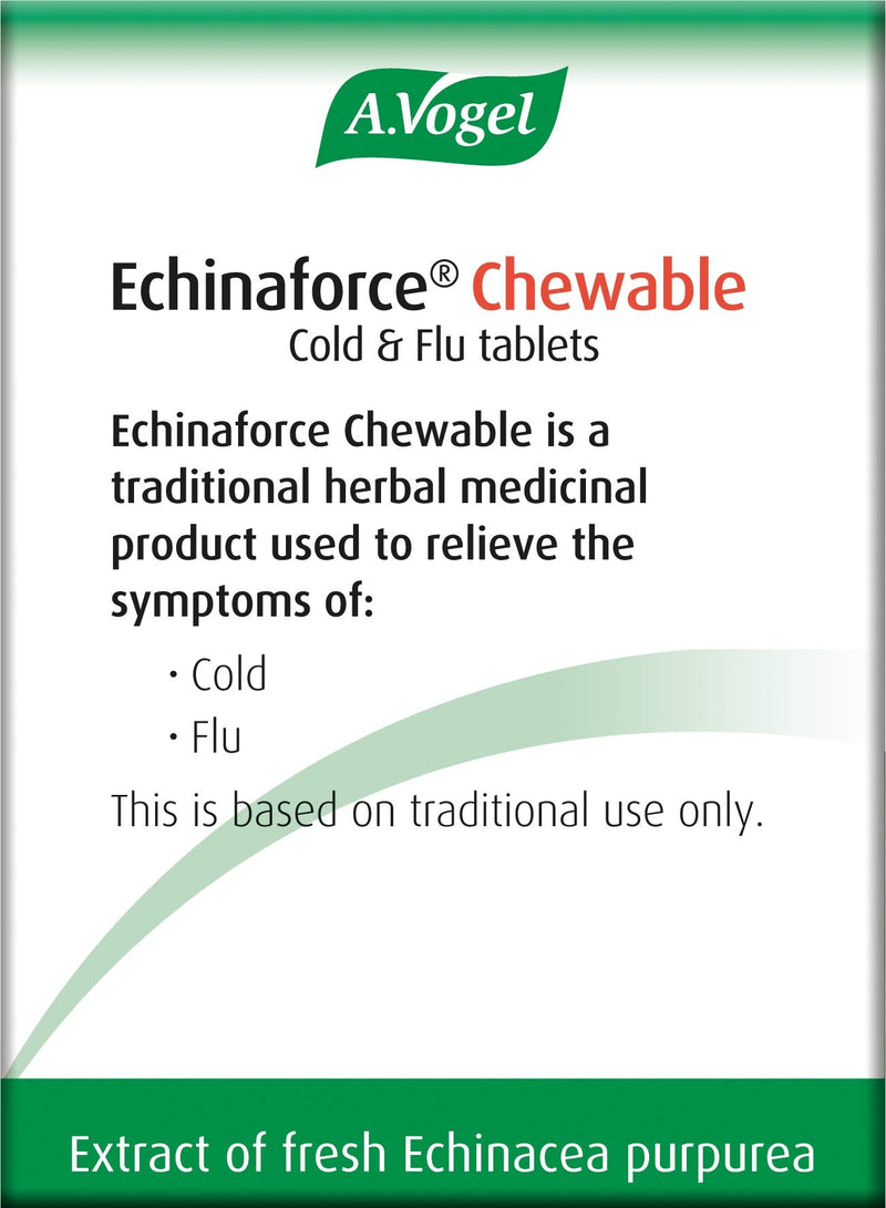 A.Vogel Echinaforce Chewable Cold & Flu Tablets | Relieve Cold & Flu Symptoms | Extracts of Fresh Echinacea | 80 Tablets 80 Count (Pack of 1) - BeesActive Australia