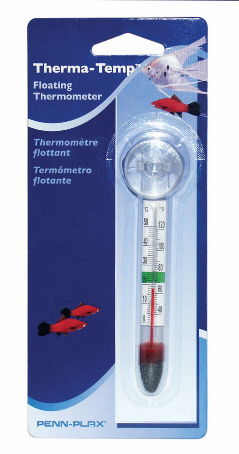 Penn-Plax Therma-Temp Floating Aquarium Thermometer Clear 4.25 in - PDS-030172371011 - BeesActive Australia