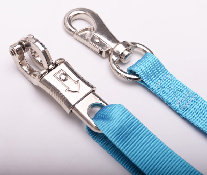 Loaged Adjustable Nylon Cross Tie ?2 Pack?- with Panic Snap and Bull Snap - Adjusts from 44.5" to 78.3" Hurricane Blue - BeesActive Australia
