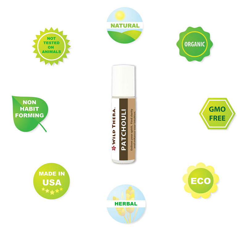 Wild Thera Aroma Basics Roll On: Eucalyptus, Frankincense, Lavender, Patchouli, Peppermint, Tea Tree (Patchouli) - BeesActive Australia