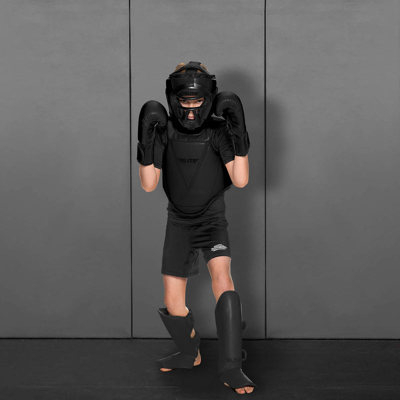Elite Sports Muay Thai MMA Kickboxing Boys and Girls Shin Guards, Instep Guard Sparring Protective Leg Shin Kick Pads for Kids - BeesActive Australia