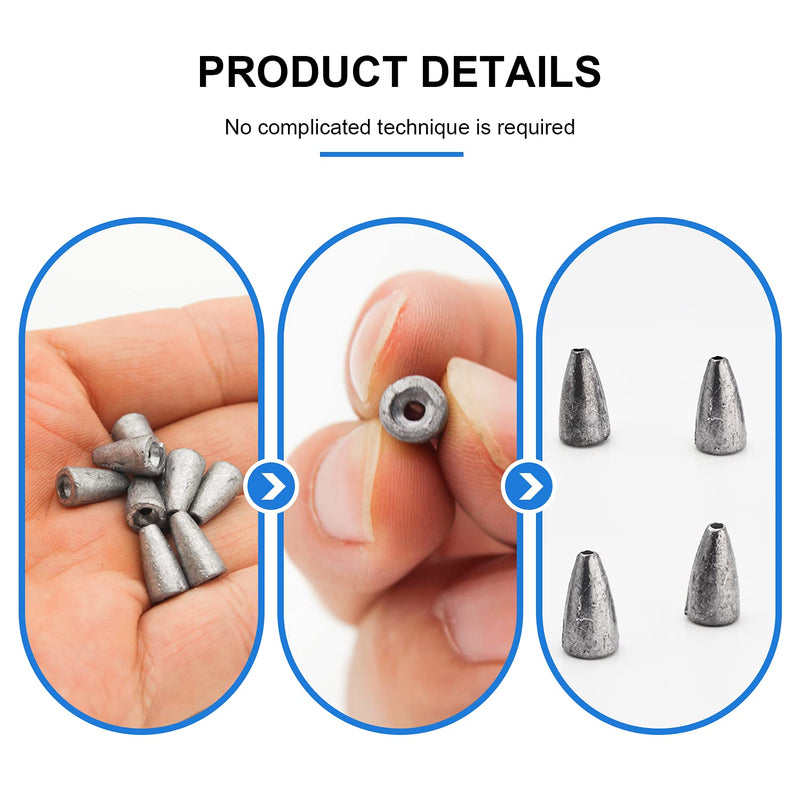 Proximitck Fishing Sinkers, Fishing Lead Worm Weights Fishing Sinkers for Bass Fishing Texas Rig Saltwater Freshwater 7g30pcs - BeesActive Australia