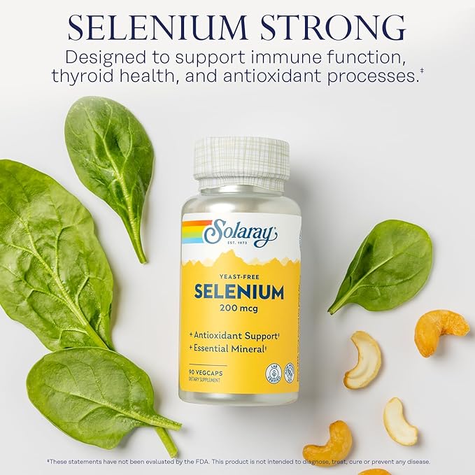 Solaray Selenium 200mcg Vegetable Capsules 90 Capsules - BeesActive Australia