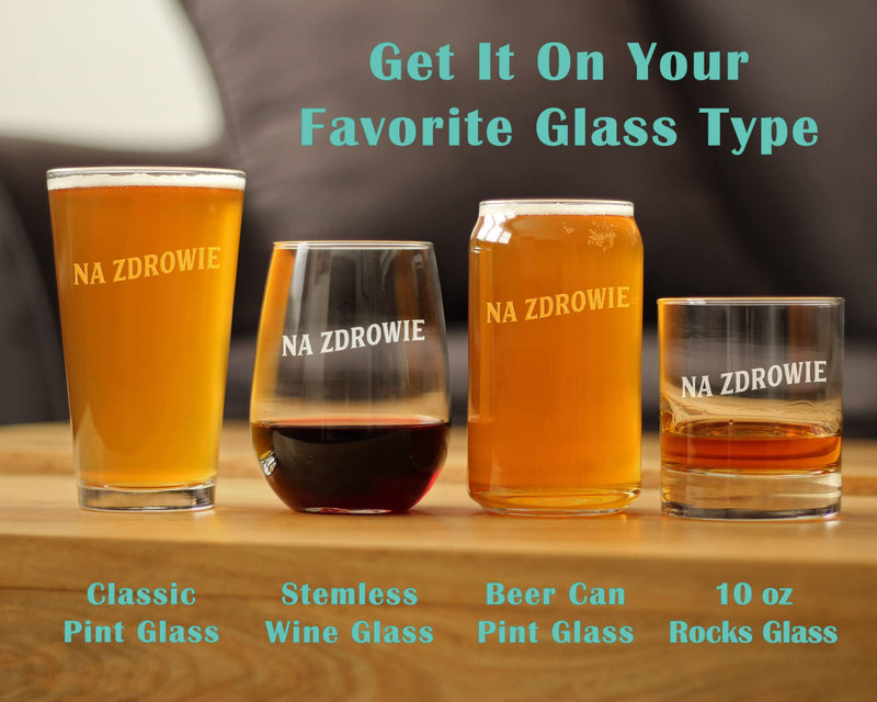 Na Zdrowie - Polish Cheers - Pint Glass for Beer - Cute Poland Themed Gifts or Party Decor for Women and Men - 16 Oz - BeesActive Australia
