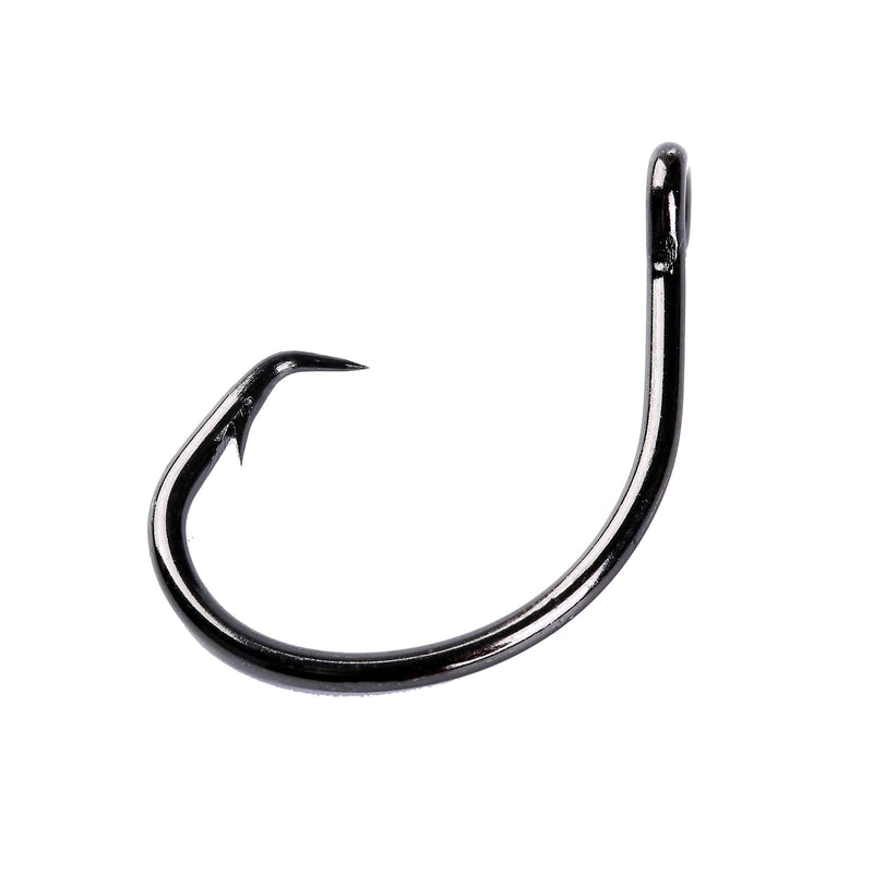 Mustad UltraPoint Demon Perfect in-Line Circle 3 Extra Strong 2X Extra Short Shank Fishing Hook (Pack of 25) Black Nickel, 8/0 - BeesActive Australia