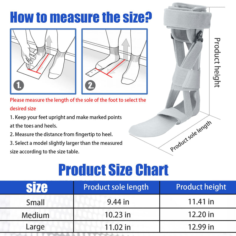 Afo Foot Drop Brace Splint Ankle Foot Orthosis Walking with Shoes or Sleeping for Stroke Hemiplegia?Medium-Right? Medium-Right - BeesActive Australia