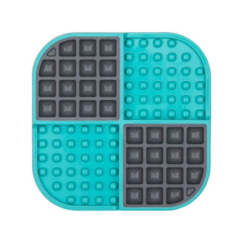 Lickimat Cat & Kitten Slomo Food Lick Mat, No Mess Combo Feeder Slow Feeder. Perfect for Wet Food & Dry Food; Calming Treat Dispenser; Anxiety Relief. Interactive Alternative Cat Bowls, Puzzle Toys Turquoise - BeesActive Australia