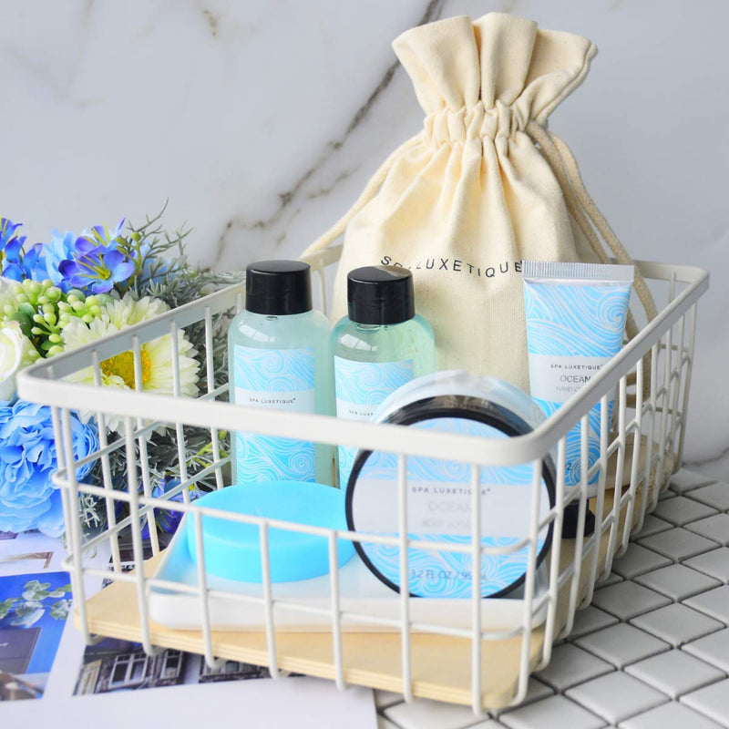 Spa Luxetique Spa Gift Baskets for Women and Men - Relaxing Spa Basket for Men and Women, 6 Piece Ocean Bath and Body Spa Set, Includes Body Lotion, Shower Gel, Bubble Bath, Hand Cream, Travel Bag - BeesActive Australia