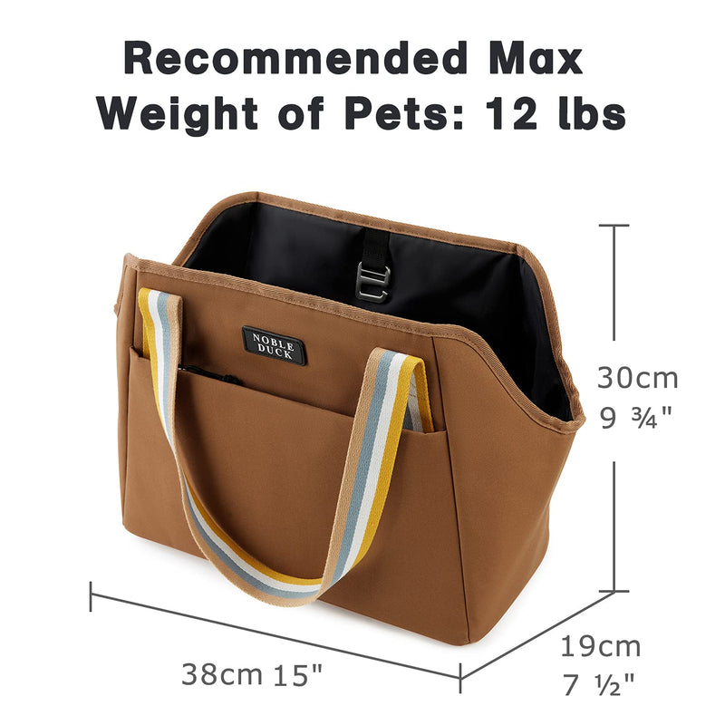NOBLE DUCK Small Dog Carrier Purse with Pockets, Portable Small Dog/Cat Soft-Sided Carrier with Adjustable Safety Tether, Versatile Pet Carrier Tote for Subway/Shopping/Hiking/Traveling Khaki - BeesActive Australia