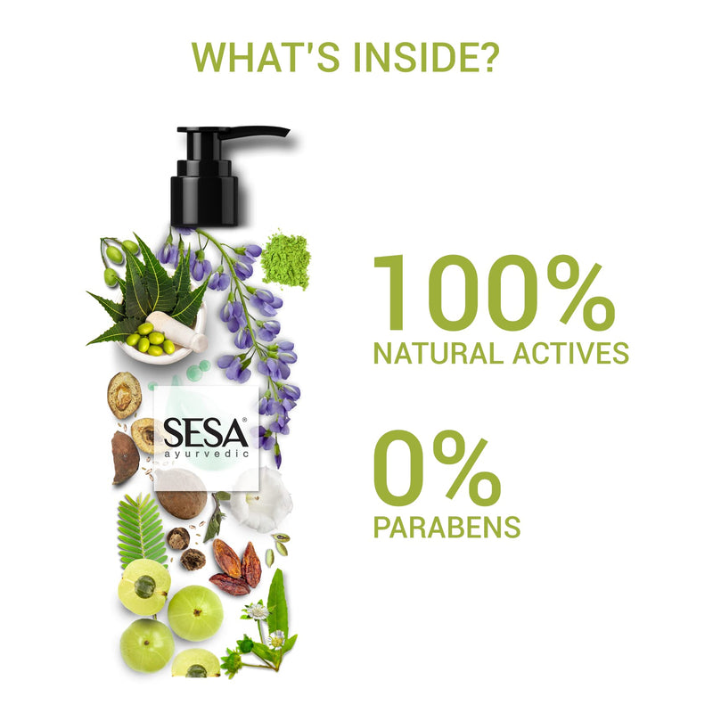 Sesa Ayurvedic Medicinal Shampoo - Hair Fall Control in 15 days - Bhringraj & 16 Herbs - NO Parabens 500 ML - BeesActive Australia