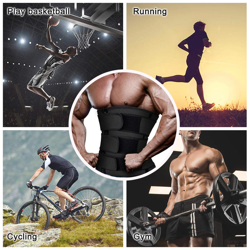 Mens Workout Waist Trainer Neoprene Corset Sauna Sweat Trimmer Cincher Slimming Belly with Belts Black Waist Trainer Belt Small - BeesActive Australia