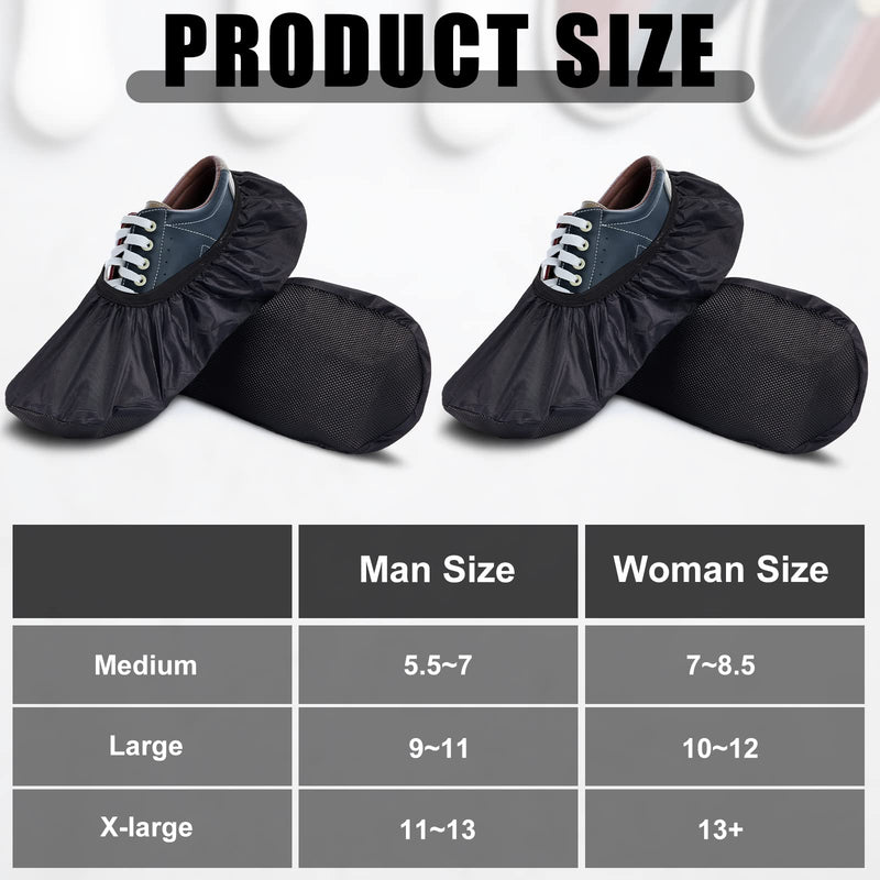 SATINIOR 2 Pairs Black Bowling Shoe Covers Non-Slip Bowling Shoe Covers Shoe Protector Covers for Bowling Adults X-Large - BeesActive Australia