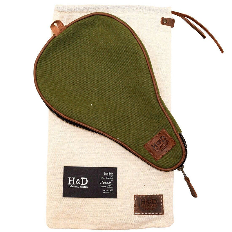 [AUSTRALIA] - Hide & Drink, Water Resistant Canvas Ping Pong Paddle Case/Professional/Table Tennis/Bag/Protector/Pouch/Travel, Handmade Includes 101 Year Warranty :: Olive 