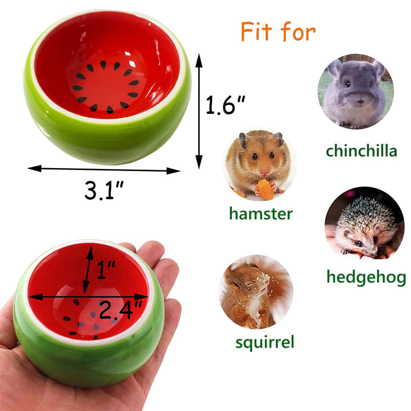 JSLZF Hamster Bowl Hamster Food Dish Ceramic Small Animal Bowl Prevent Knocking Over, Food Splashing and Chewing Feeding Dish for Gerbil Chinchilla Rat Ferret Hedgehog (3 PCS) 3.1x1.6in - BeesActive Australia