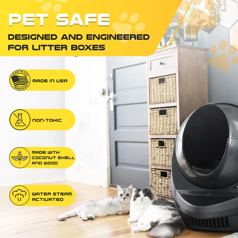 Carbon Filters Compatible with Litter-Robot 3 - Made in USA - Powerful Heavy Duty Dense Activated Charcoal Absorbs Foul Cat Litter Box Smells, Hairs, and Controls Moisture 8-Pack - BeesActive Australia