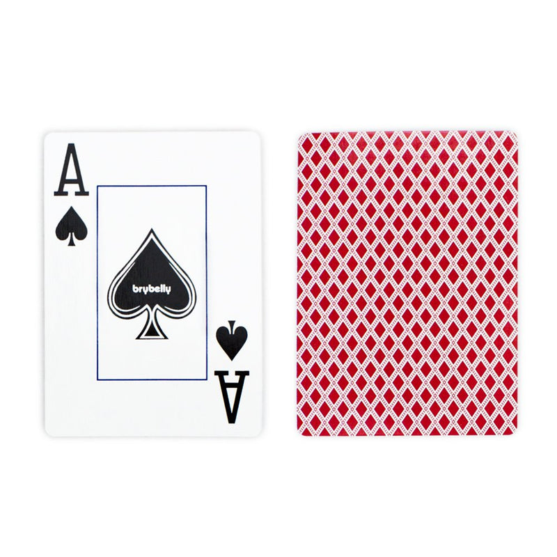 Brybelly Single Red Deck, Wide Size, Jumbo-Index, Plastic-Coated Playing Cards - BeesActive Australia