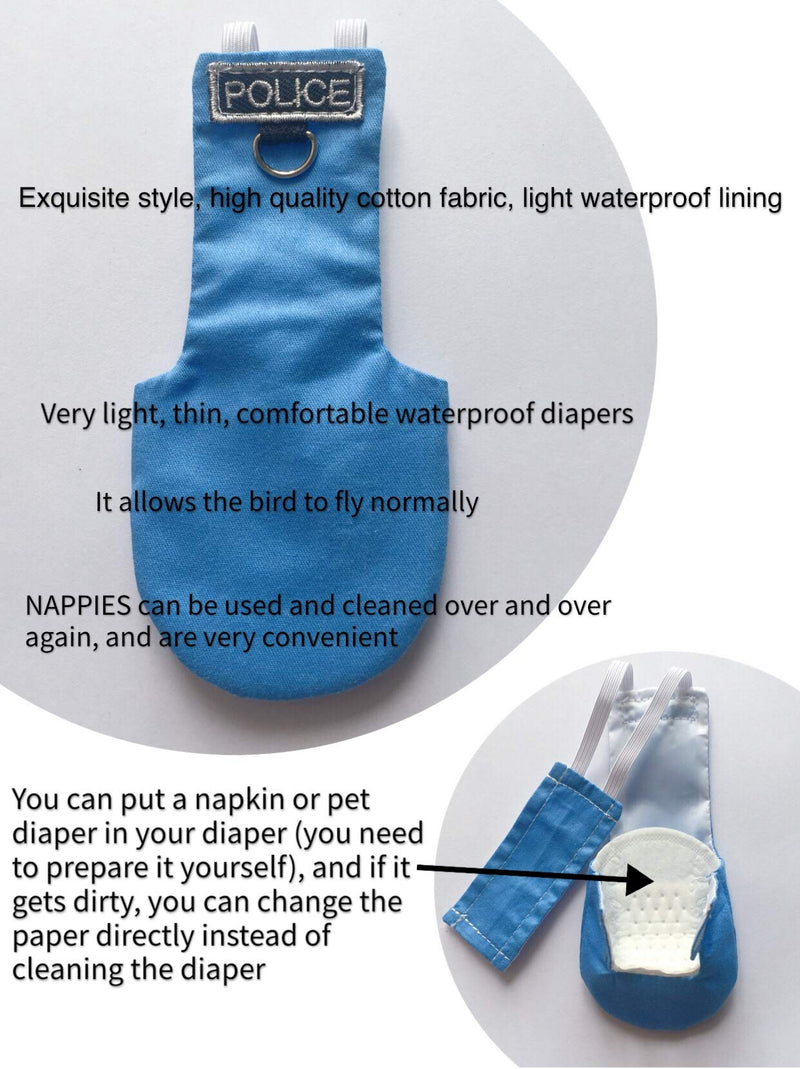 HEZHUO Bird Clothes Parrot Diapers Bird Flight Suits, Reusable Waterproof Diapers pet Bird Supplies L - BeesActive Australia
