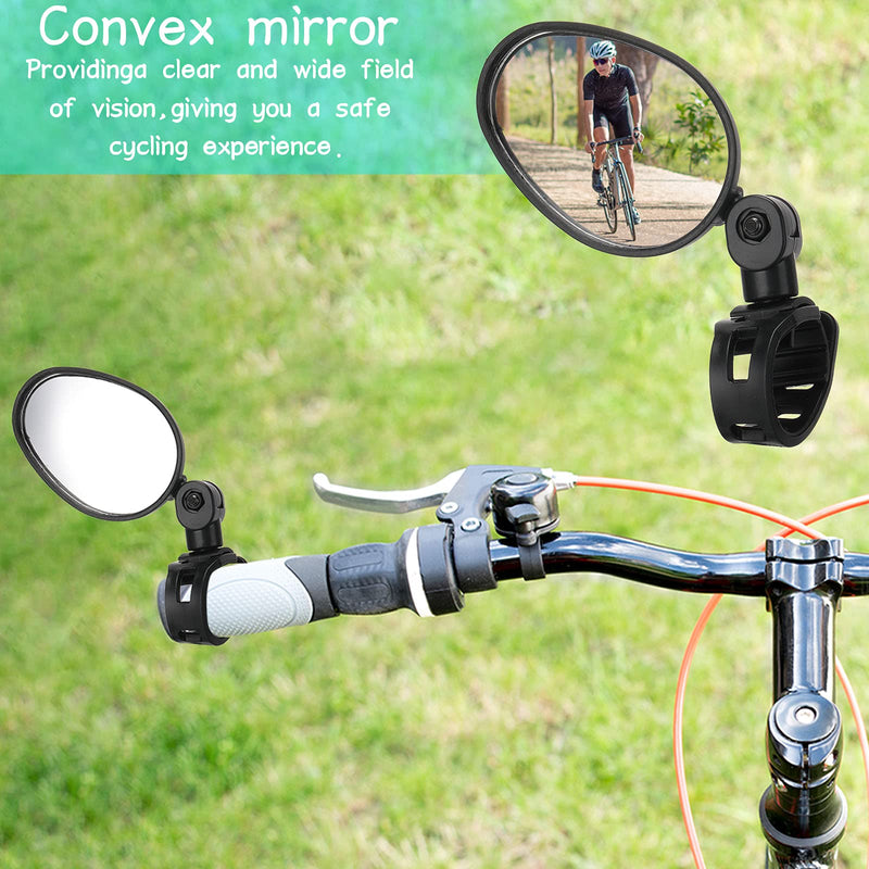 2 Pieces Bike Mirror 360 Degree Adjustable Rotatable Handlebar Mirror Wide Angle Bicycle Mirror Cycling Rear View Mirror Shockproof Acrylic Convex Mirror Safe Rearview Mirror for Mountain Road Bike - BeesActive Australia