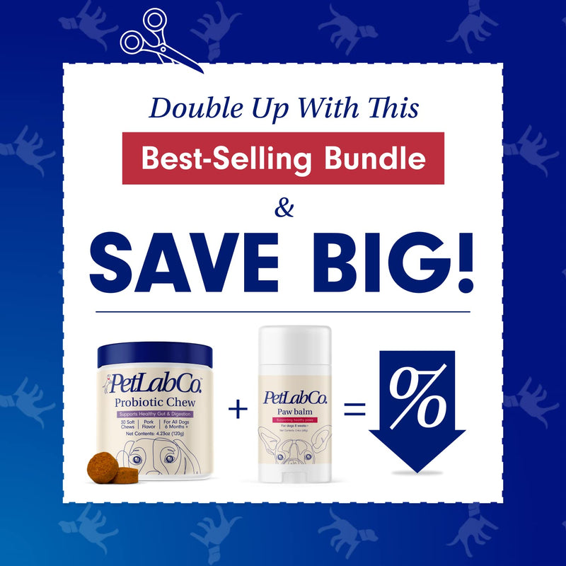 PetLab Co – Paw & Probiotic Bundle: Dog Paw Balm to Support Dry, Cracked Paws 2.4 Ounces & Dog Probiotics for Gut Health, Seasonal Allergies, Skin & Ear Yeast 30 Count - BeesActive Australia