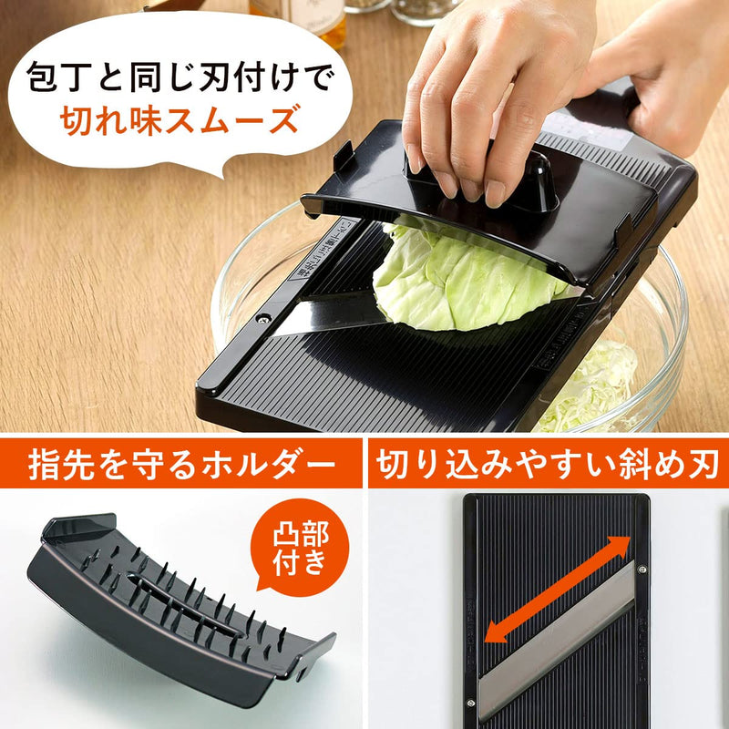 Shimomura Kihan 35950 Slicer, Julienne Vegetables, Cabbage, Made in Japan, Wide, Whole Slice, 0.04 inch (1 mm) Wide, Tonkatsuya-san Tsubamesanjo Cabbage Slicer - BeesActive Australia