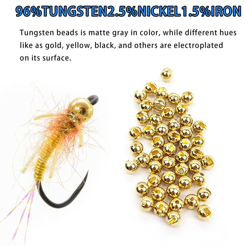 Aventik Think Fast Think Deep Beads 50pc Tungsten Beads Slotted Fly Tying Materials 10 Colors / 5 Sizes Jig Hooks Fly Fishing nickle 7/64'' (3.00 mm) - BeesActive Australia