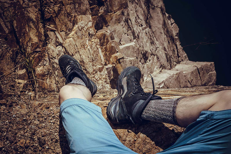 Time May Tell Mens Merino Wool Hiking Cushion Socks Pack (2/4 Pair ,6-13 Size) 2light Grey,2brown(4 Pairs) 5-9 - BeesActive Australia